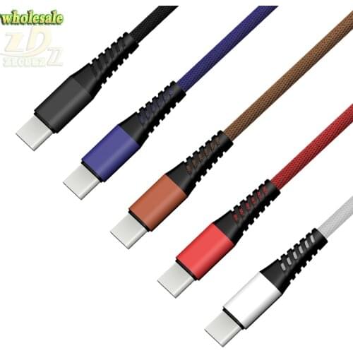 Anti break Type-C Cable whole Nylon Braiding Fast Quick Charging Data Sync Cable Cloth Weaving Silky Type C Cord Wire bulk 50pcs