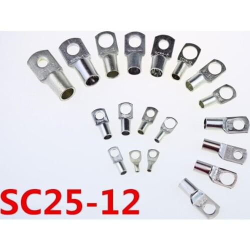 Tinned Copper Cable lugs Battery Terminals SC 25-12 25mm 12mm Bolt Hole