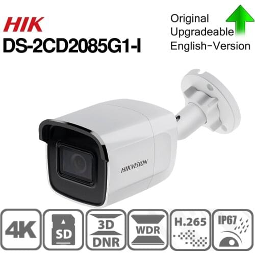 Hikvision Original DS-2CD2085G1-I 8MP 20fps Bullet Network CCTV IP Camera H.265+ POE WDR SD Card Slot powered by Darkfighter