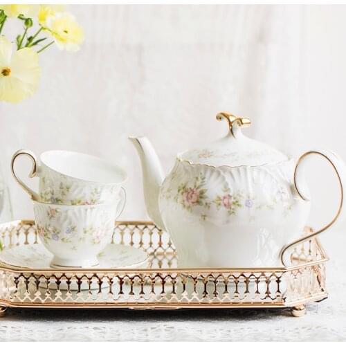 British Style Ceramic Coffee Cup Coffee Pot Set Milk Canister Sugar Jar European Retro Luxury Porcelain Afternoon Tea Set Teapot