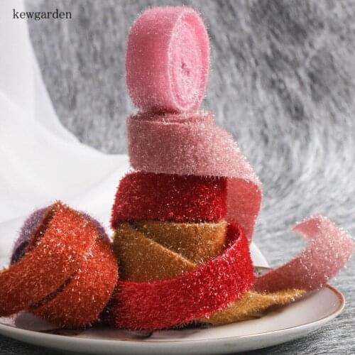 Kewgarden DIY Bowknot Corsage Accessories 1" 1.5" 25mm 38mm Bright Silk Hair Ribbons Sewing Handmade Tape Packing Riband 10 Yard