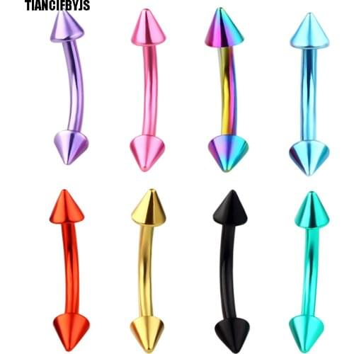 TIANCIFBYJS Stainless Steel 16g Eyebrow Rings Ear Septum Cartilage Piercing Body Jewelry Sexy Bar Barbell Earrings For Women Men