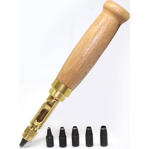 Leather Punch Replaceable multi-head belt punch Automatic Mute Rotary Punching Puncher Watch Craft Tool Hole Screw Drill Tip Die