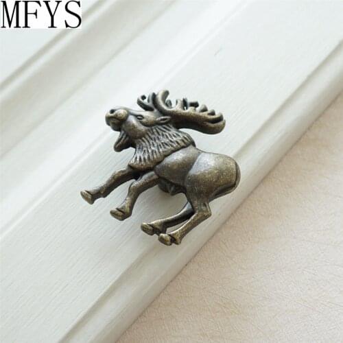 Elk Knobs Dresser Pulls Kitchen Cabinet Knobs Handles Antique Bronze Cupboard Knobs Decorative Furniture Handles Hardware Unique