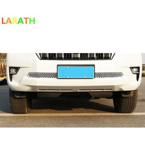 The New ABS Chrome Front Bottom Racing Grilles For Toyota Prado FJ150 LC150 2018 Cover Trim 2pcs