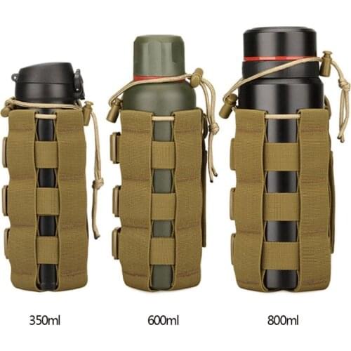New Tactical Water Bottle Pouch Bag Military Molle Bag Outdoor Hiking Travel Water Bottle Holder Kettle Carrier Bag j