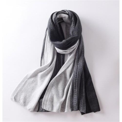 New arrival goat cashmere women korean style patchwork thick scarfs shawl pashmina 55x185cm light grey color