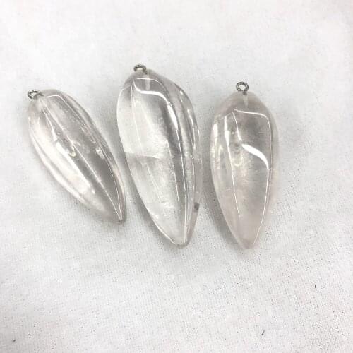Wholesale 10pcs Faceted Clear Quartz Rock Crystal Pendant,Chilli Shape Pendant For Gem Stone Jewelry Necklace,Approx 45mm