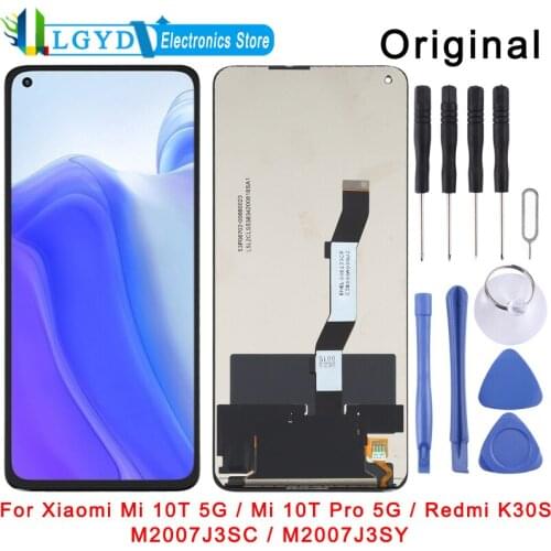 Original LCD Screen and Digitizer Full Assembly for Xiaomi Mi 10T 5G / Mi 10T Pro 5G / Redmi K30S / M2007J3SC / M2007J3SY