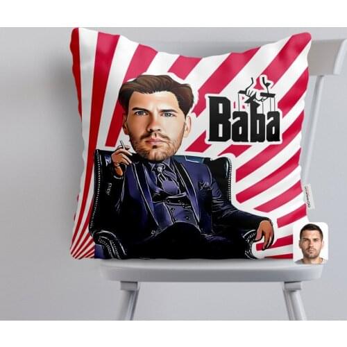 Personalized Custom Godfather Godfather Caricature Of White Yastık-11 Special Design Friends Lovers Gift Beautiful Memories Office decoration