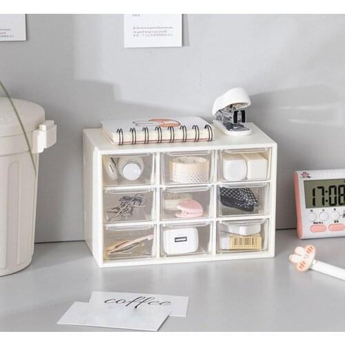 Plastic 9 Grids Desktop Storage Box Jewelry Drawer Cosmetic Storage Earrings Makeup Pearl Organizer Beads Container Boxes K9T1