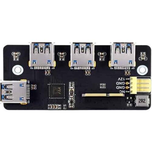 Waveshare PCIe TO USB 3.2 Gen1 Expansion Board Adapter for Raspberry Pi Compute Module 4 IO Board 4XUSB Ports