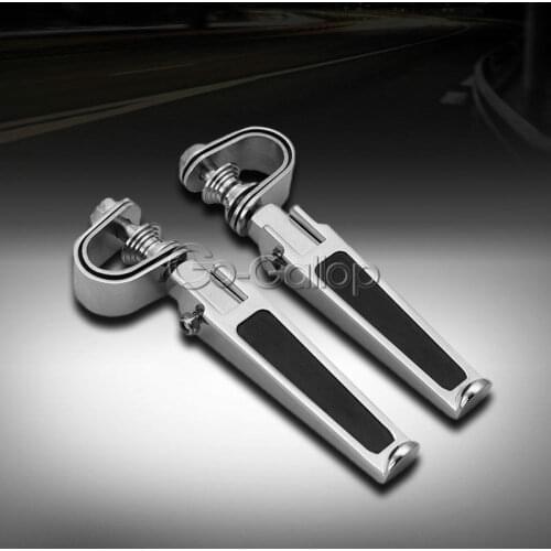 Motorcycle U-clamp Foot Pegs 1"~1-1/4" Highway Engine Crash Bar For Honda Shadow Spirit VT750 VT1100/Yamaha V-Star XVS 650 1100