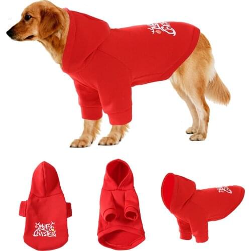Christmas Pet Sweatshirt Print Hoodie for Dogs Pet Clothes Hooded Sweatshirt Soft Warm Hooded Winter Cat Dog Clothes Christmas