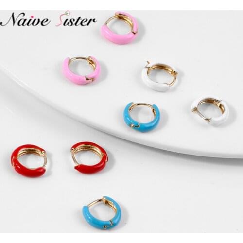Pink Blue White Red Cute Girls Candy Color Stud Earring Fashion Round Hoop Earings for Women Ladies Party Anniversary Jewelry