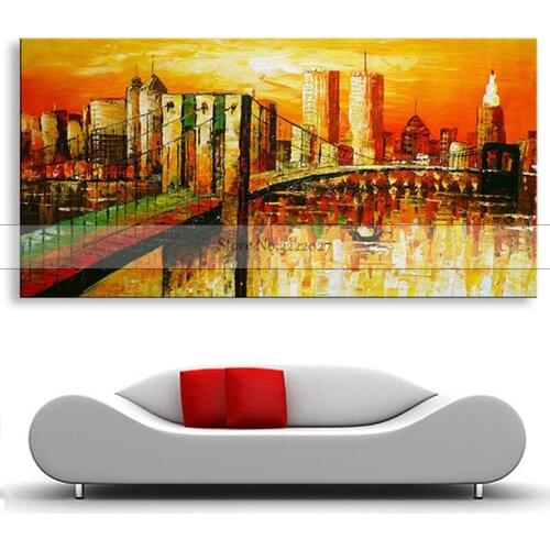 Hand Painted Canvas Impasto Abstract Color Building Canvas Gray Oil Painting Wall Picture Living Room Bedroom Home Wall Decor