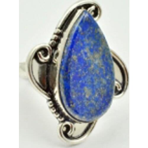 Lapis Lazuli Ring Silver Overlay over Copper, USA Size 8.25 , R3056
