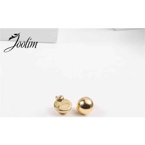 Tarnish Free PVD Gold Finish Symple Hemisphere Stud Earring Stainless Steel Tarnish Free Gold Jewelry Wholesale