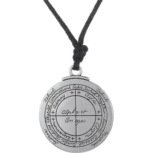 Vintage Double Side Solomon Pentacle Seal Talisman Pendant Good Luck Wicca Amulet Viking Necklace Jewelry for Women Men