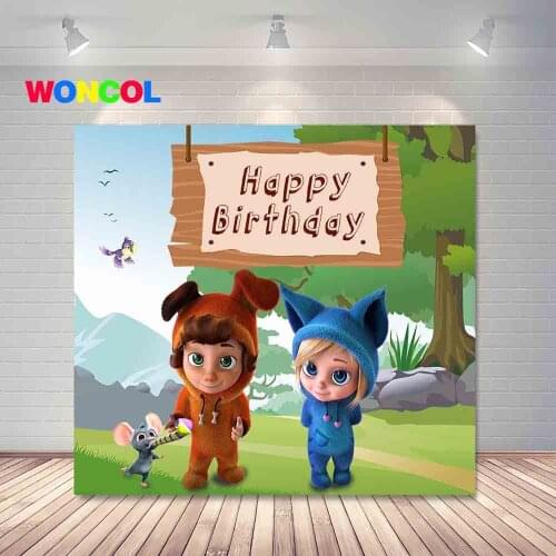 Woncol Dave and Ava Photography Backdrop Kids Birthday Baby Shower Blue Sky Photo Background Grassland Vinyl Photo Booth Props