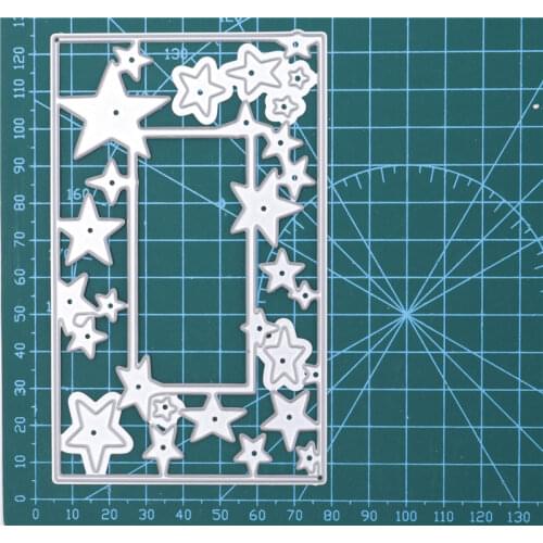 YaMinSanNiO Stars Frame Metal Cutting Dies Paper Crafts Stencil Punching Templates Diy Scrapbooking Background Embossing Making
