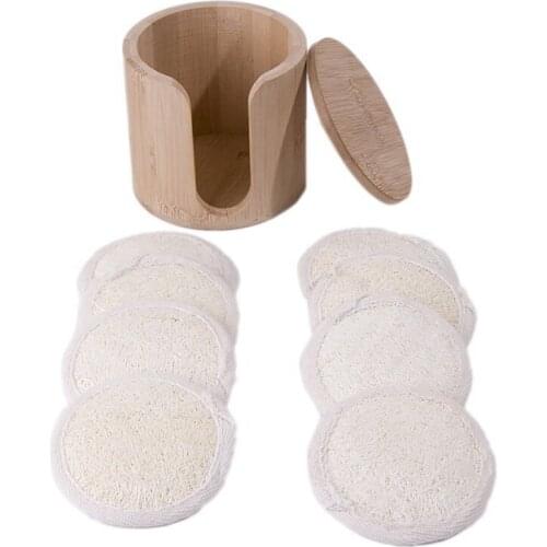 1Set Cotton Rounds Reusable Makeup Remover Pads Cotton Pads for Face with Bamboo Storage Box