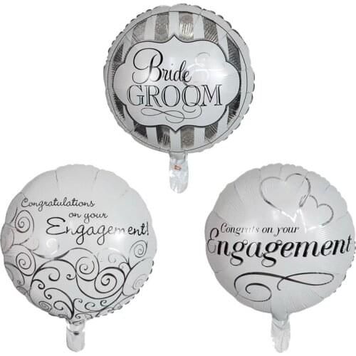 10pcs 18inch German Bride Groom Wedding Favors Round Foil Balloons Mariage Engaged love Valentines Day Event Party Supplies