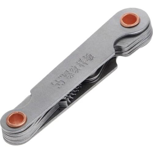 2 Pcs Stainless Steel Metric Screw Pitch 60+55 Degree Thread Measuring Gauge