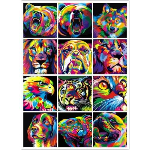 3D DIY Full Drill Diamond Embroidery Colorful animal Diamond Painting Mosaic Art Childrens handmade puzzle Home Decoration Gift