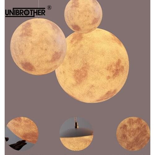 3D Printed Galaxy Moon hanging Lamp Planetary pendant Lights Christmas Decorations For Home Light lamps saturn jupiter earth