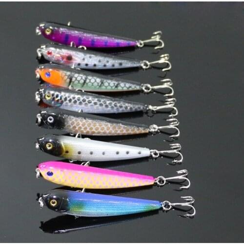8Pcs Floating Pencil Fish Bait 9.5cm 7g High Quality hard Lure Artificial Swimbait Wobbler Bait Fishing Tackle