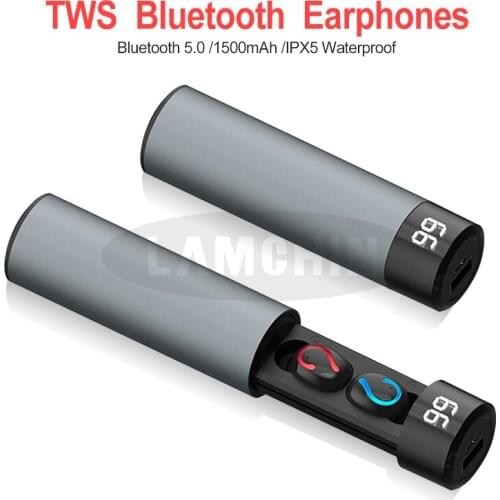 Wireless Bluetooth 5.0 Earphone Mini 3D Stereo LED Display TWS Headphone Auto Pairing Headset Sport Waterproof Earbuds With Mic