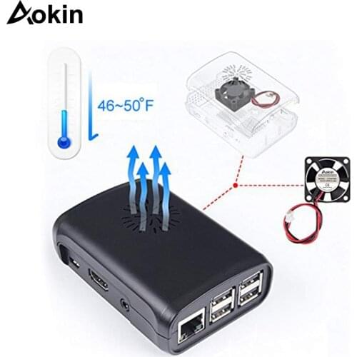 For Raspberry Pi 2/3 Case with Cooling fan for Raspberry Pi Model B Plus + Closed Case Transparent