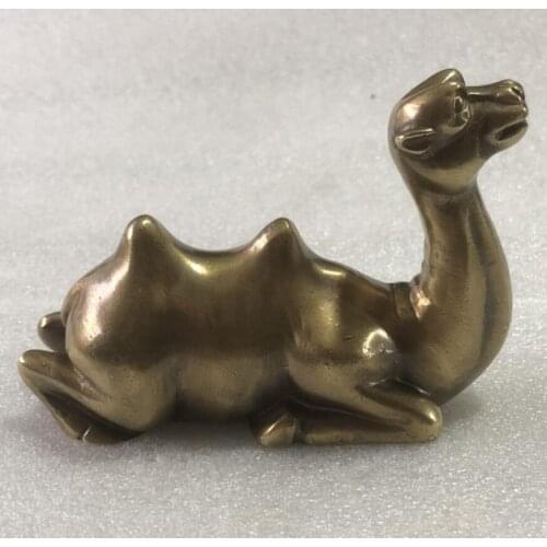 China pure brass solid camel Pen rack crafts statue