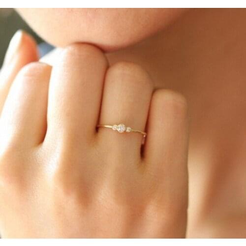 DANS ELEMENT Ring For Women Sweet Eternal Love Engagement Zircon Crystal Ring Fashion Jewelry Rings Wholesale DEKCR456