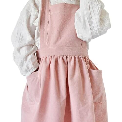 Child Kids Apron Japanese Korean Style Pure Cotton Apron Kitchen Cooking Uniform Baking Gardening Painting Training Wear