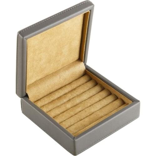 Travel Jewelry Packing Case Portable Wedding Ring Stud Earring Cuff-link Organizer Holder Men Display Box Gift PU Leather