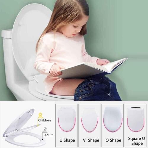 Double Layer Adult Child Toilet Seat Childrens pot Training Cover Prevent Falling Toilet Lid For Kids Slow-Close Travel Pot