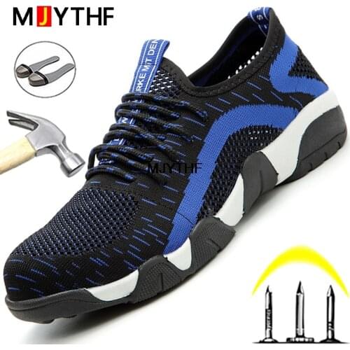 Breathable Work Safety Shoes Men Construction Work Shoes For Men Indestructible Steel Toe Shoes Work Sneakers Men Boots 2021