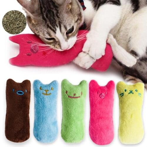 Teeth Grinding Catnip Toys Funny Interactive Plush Cat Toy Pet Kitten Chewing Vocal Toy Claws Thumb Bite Cat mint For Cats