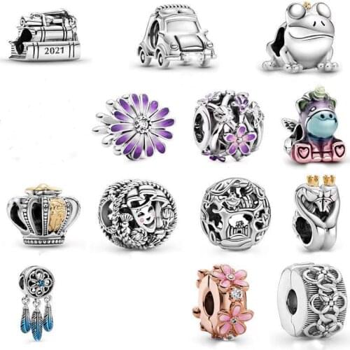 Hot Sale 100% 925 Sterling Silver Desny Mini Charms Fit Pandora Women Bracelet & Necklace Diy Jewelry