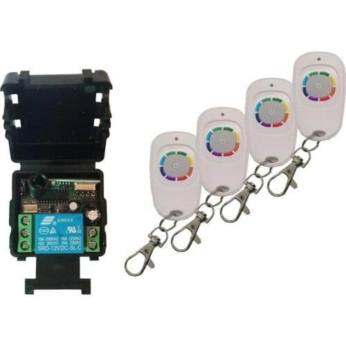 Mini Wireless RF Remote Control Light Switch 10A Relay Output Radio DC12V 24V 1 CH Channel 1CH Receiver Module +Transmitter