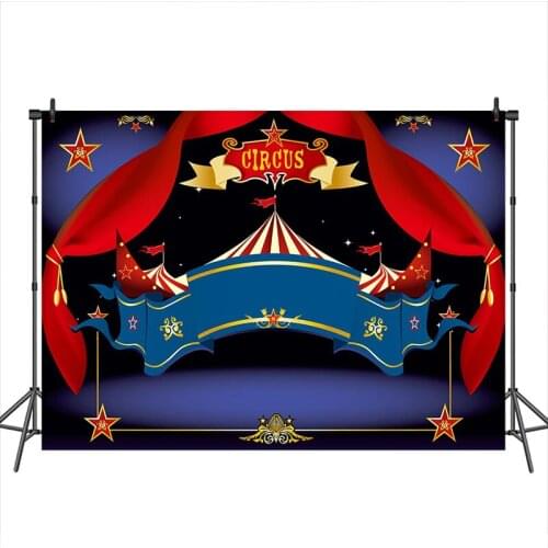 Neoback Circus Backdrops Bithday Party Cruise Stage Tent Red Curtain Play Show Portrait Photo Backdrops Photography