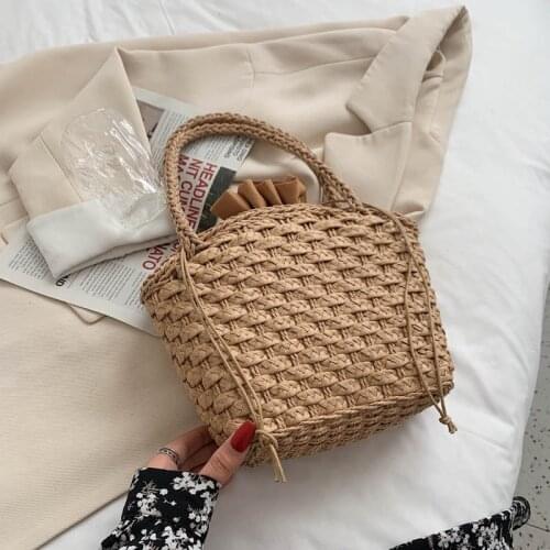 Fashion woven new handbag Korean style trendy simple solid color one-shoulder diagonal bag women