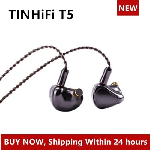 Newset Tinhifi T5 In Ear Earphones 10mm DOC Driver Bass Metal Headset HIFI Music Monitor Headphone With 2PIN 0.78MM Cable P2 P1
