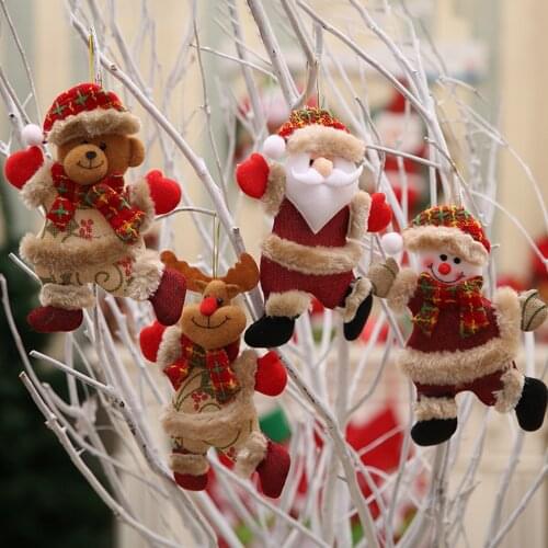 2021Happy New Year Christmas Ornaments DIY Xmas Gift Santa Claus Snowman Tree Pendant Doll Hang Decorations For Home Decoration