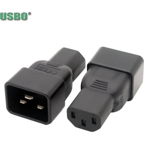 New CE Copper 16A IEC320 C20 to C13 UPS PDU Computer Power Rewirable Connector Plum Mount Receptacle Adaptor Convert Socket Plug