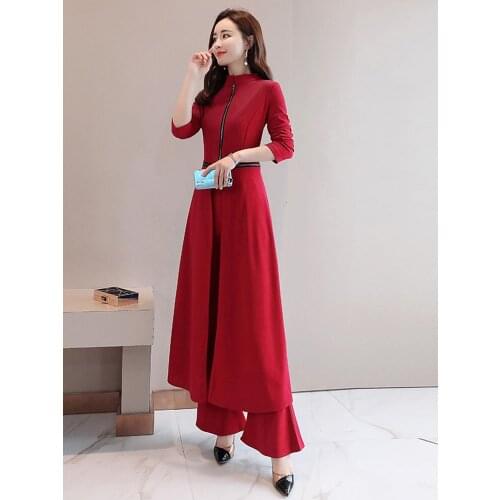 New Spring Womens Set Full Sleeve Long Loose Pants Suit Three Piece Set Office Lady Chic Outfits Female Zip Casual Uniform