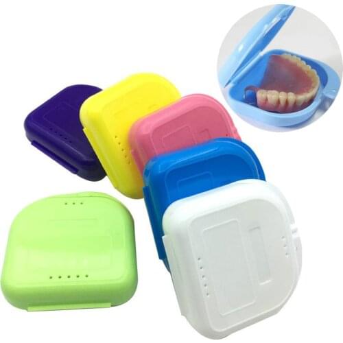 Denture Bath Box Organizer Dental False Teeth Appliance Container Storage Boxes Dental Bag