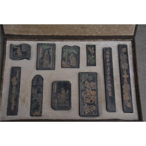 Rare Old Chinese Ink ingot,Shou juan mo,with mark, best collection&Decoration,free shipping